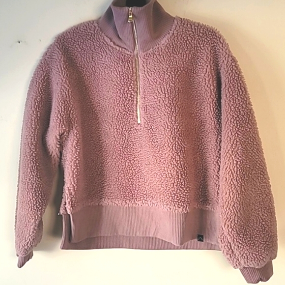 Varley Sherpa Cropped Jacket 1/4 Zip Front Trendy Soft and Cozy SZ S - Picture 1 of 14